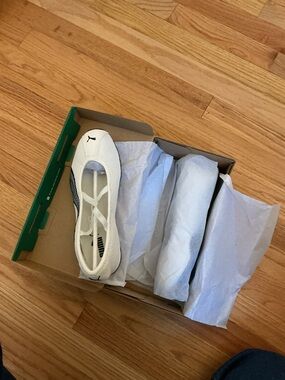 Puma White Ballet-Style Slip-On with Black Logo